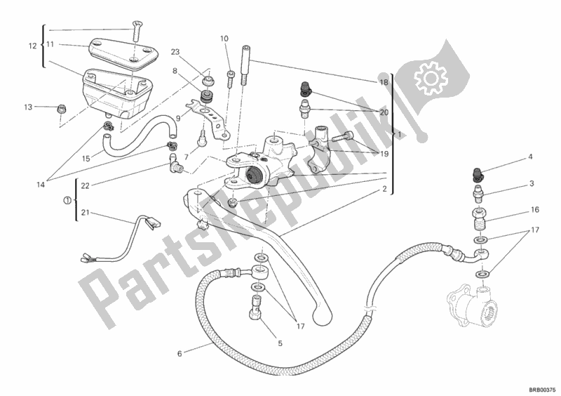 All parts for the Clutch Master Cylinder of the Ducati Streetfighter S 1100 2012